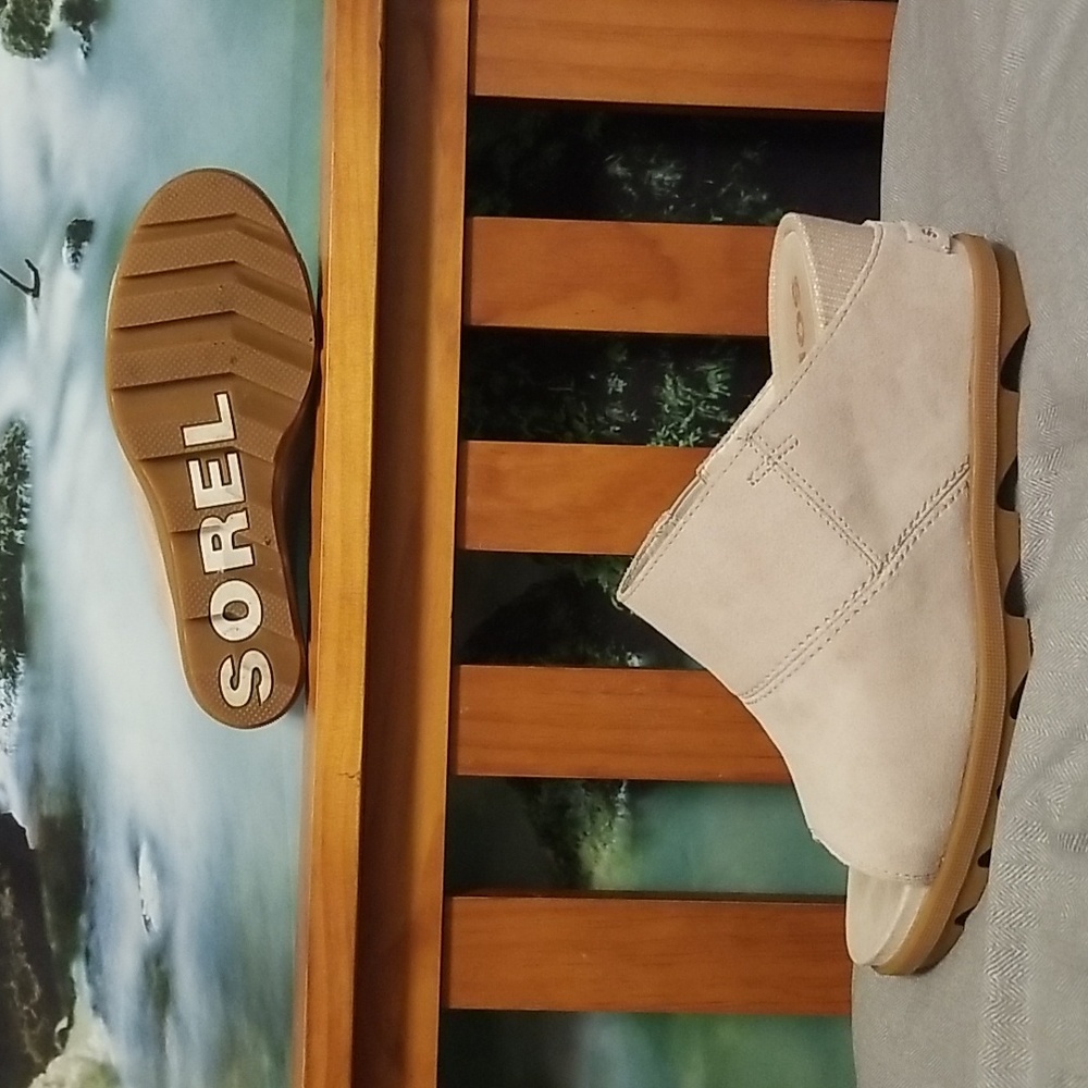 Sorel Women's Joanie II Slide Sandal Wedge Nubuck - Beige Size 11